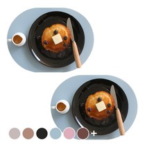 에이드엘 일립스 실리콘 테이블매트 2p, 스카이블루, 327 x 242mm