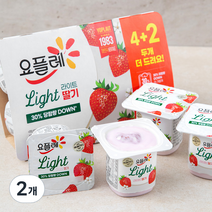 요플레 라이트 딸기 6개입, 480g, 2개
