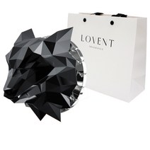 로벤트 늑대 차량용 방향제 블랙실버 블랙머스크향 + 쇼핑백, 1개입, 1개, 바닐라/머스크향