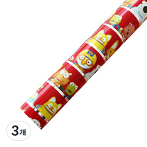 뽀로로 증착롤 포장지 중 37.5cm x 12m, 레드, 3개