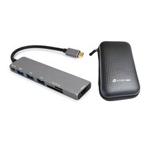 스토리링크 7포트 USB C타입 HDMI 멀티포트 허브 DEX 7UP + 파우치 세트, 그레이