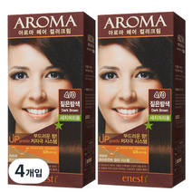 에네스티 아로마 염모제 새치머리용, 4/0 짙은밤색, 4개