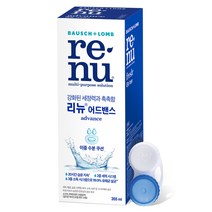 리뉴 어드밴스 렌즈 세정액 355ml + 렌즈 케이스 세트, 1세트