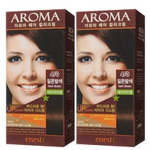 에네스티 아로마 염모제 새치머리용, 4/0 짙은밤색, 2개