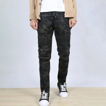 엣지애 남성용 허리밴딩 카모 디자인 카고 팬츠 MCPIN8069S9