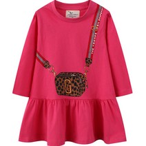 크리스탈하우스 여아용 가방 프린팅 프릴 긴소매 원피스 OPS853