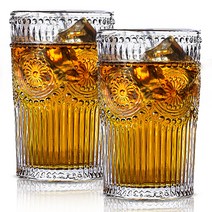 블루선 북유럽풍 엔틱 유리컵 350ml, 2개