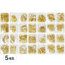 메이브라운 네일파츠 아트세트 B 네일참 28종 골드 MSM27, 혼합색상, 5세트