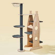 나을디자인 액체냥 원목 캣타워 아크릴 돔형 M4-1, 그레이, 1개
