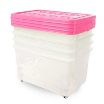 주연화학 멀티 리빙박스 45L 핑크, 4개