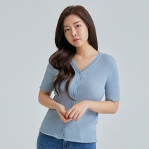 클라비스 여성용 골지 가디건형 풀오버