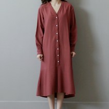 비나인 보렛 버튼 원피스