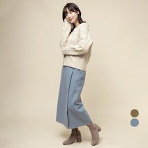 캐럿 여성 겨울 기모 밴딩 랩 스커트