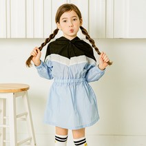 올리반 여아용 블로킹 아노락 원피스