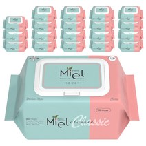 미엘 클래식 유아물티슈 캡형, 100매, 20개