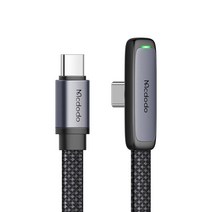 맥도도 TR 90도 라이트 C to C 타입 PD 고속충전 케이블 CA-3360, 1.2m, 블랙, 1개