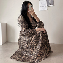 오키 여성용 벨리 플리츠 롱 원피스