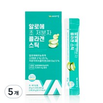 비타민마을 와이즈 알로에 초 저분자 콜라겐 젤리 스틱 15p, 15포, 300g, 5개
