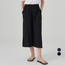 ELLE PARIS 와이드핏 비스코스 썸머 밴딩 크롭 팬츠