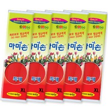 마미손 고무장갑 특대, 레드, 5개, 특대(XL) 이상