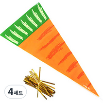 인디케이 삼각 당근 비닐 100p + 골드 타이 100p, 혼합색상, 4세트
