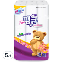 땡큐 3겹 천연펄프 화장지 14m, 30개입, 5개