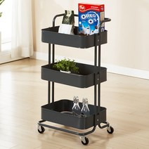 서우홈 스틸 카트 트롤리 3단, 그레이