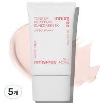 이니스프리 톤업 노세범 선스크린 EX SPF50+ PA++++, 5개, 60ml