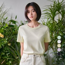 베이직하우스 여성용 기본 솔리드 반팔 티셔츠 LWTS0251
