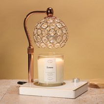 캔들백화점 비주 캔들워머 로즈골드 + 화이트 + 소이 캔들 280g 세트, 레몬