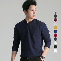 업클라스 남성용 헨리넥 포인트 긴팔 티셔츠 a083