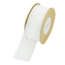 도나앤데코 화이트 눈꽃라인 굵은 리본, 9m