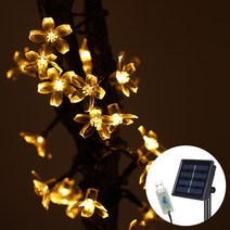 21세기트랜드 태양열 + USB 벚꽃 전구 12m 100구, 황색