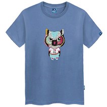 진마니아 스팽글 부엉이 라운드 빅사이즈 반팔티 TS-130