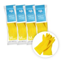 러버랩 손목라인 고무장갑 중(M), 옐로우, 5개