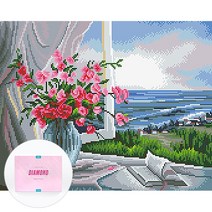 디클레어 액자 캔버스형 보석십자수 DIY 키트 40 x 50 cm, 기다림, 1세트