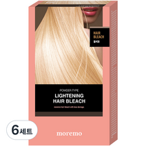 모레모 라이트닝 헤어 블리치 탈색제 1제 10g x 2p + 2제 30ml x 2p + 헤어 트리트먼트 미라클 투엑스 7ml 세트, 6세트, 80g