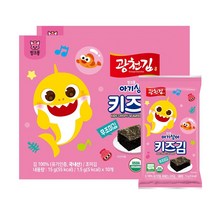 광천김 X 핑크퐁 키즈김 무조미 김 10p, 15g, 2개