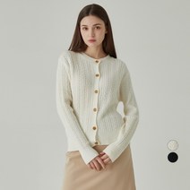 ELLE PARIS 여성용 케이블 니트 가디건