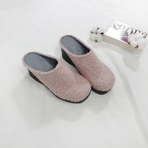 디아 여성용 뽀글이 사각코 양털 기모 안감 뮬 슬리퍼 7cm