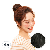 가발매니아 당고머리 가발 미디움, 내츄럴블랙, 4개