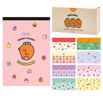 핑크풋 당근친구들 패드 편지지 + 가로 봉투 세트 8종 x 12p 세트, 랜덤발송(편지지), 1세트