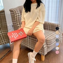 여성용 릴렉스 무드 반팔 반바지 트레이닝 세트