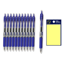 동아 유노크펜 0.7mm 12p + 투코비 스티키 메모패드 노랑 세트, 청색, 1세트