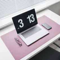 양면 가죽 방수 데스크매트, 핑크 + 진핑크
