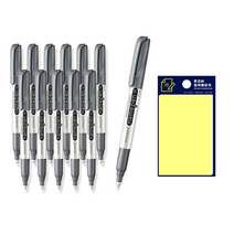 모나미 굵은글씨용 네임펜 M 12p +투코비 스티키 메모패드 노랑 세트, 은색, 1세트