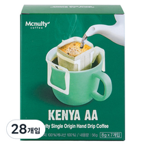 맥널티 케냐 AA 핸드드립 원두커피, 8g, 7개입, 4개