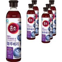 청정원 홍초 100% 자연발효초사용 블루베리, 900ml, 6개