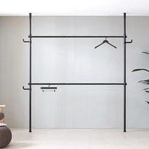 행거전문가 와이드 2단 행거 38mm, 블랙