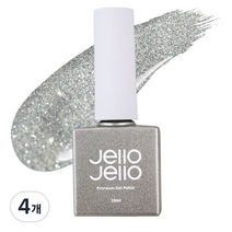 젤로젤로 프리미엄 젤 폴리쉬 10ml, JG-02 팝핑실버, 4개